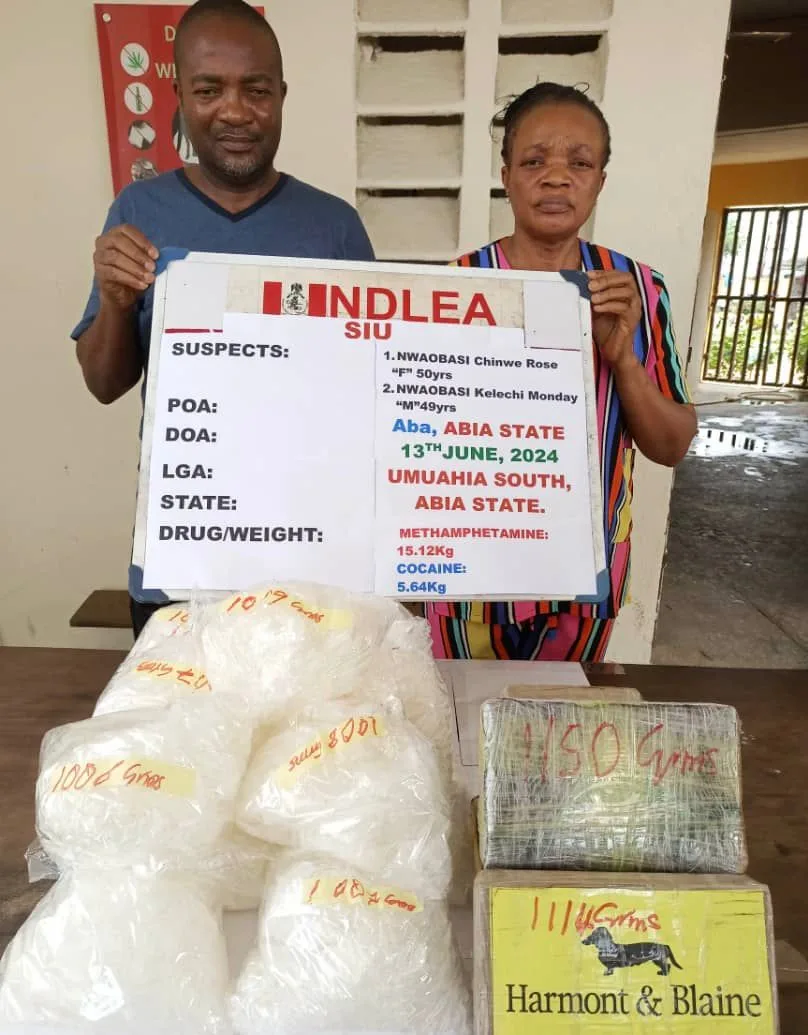 N4.7billion cocaine, meth seized as NDLEA bursts Lagos warehouse, arrests siblings in Aba