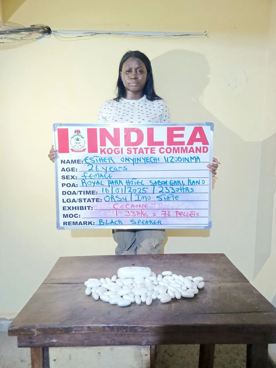 NDLEA arrests India-bound nursing student over attempt to ingest 76 wraps of cocaine