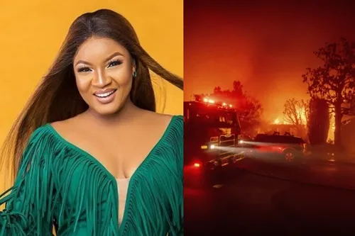 Popular Actress, Omotola Jalade-Ekeinde Returns To Nigeria After Escaping Los Angeles Wildfires