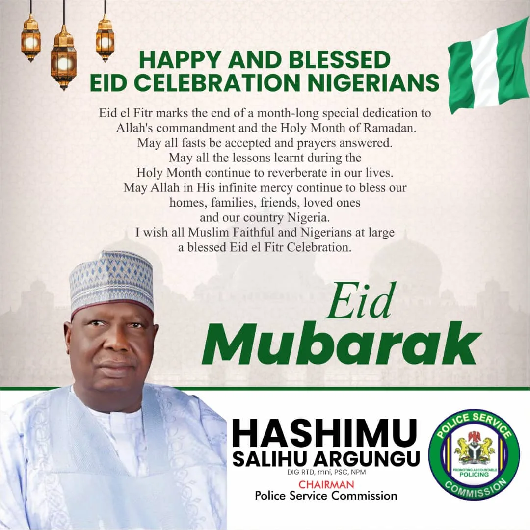 PSC CHAIR GREETS MUSLIMS AT EID el-Fitr, PRAYS ALLAH ACCEPTS THEIR FASTS AND ANSWER THEIR  PRAYERS -calls for support for our leaders