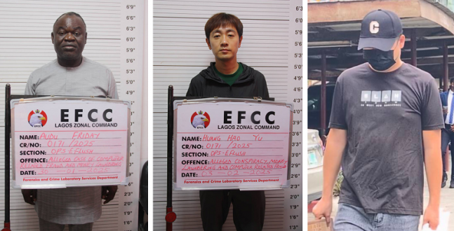 EFCC arraigns 2 Chinese Nationals, Nigerian over N3.4b, .5m cybercrime case