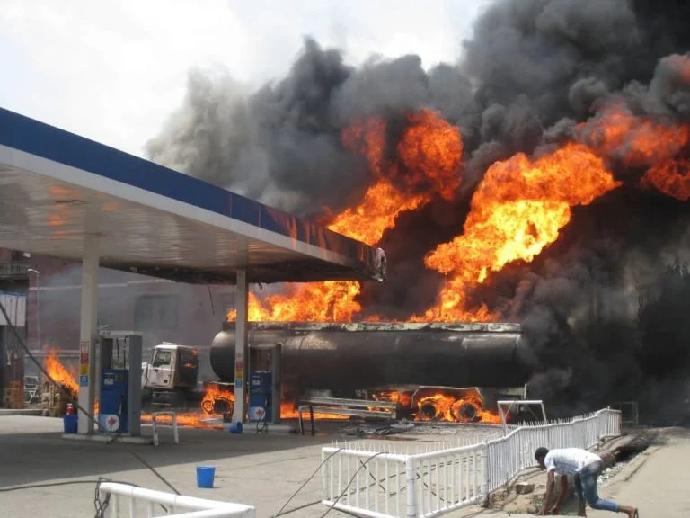 Driver, motor boy burnt to death as fire consumes petrol station